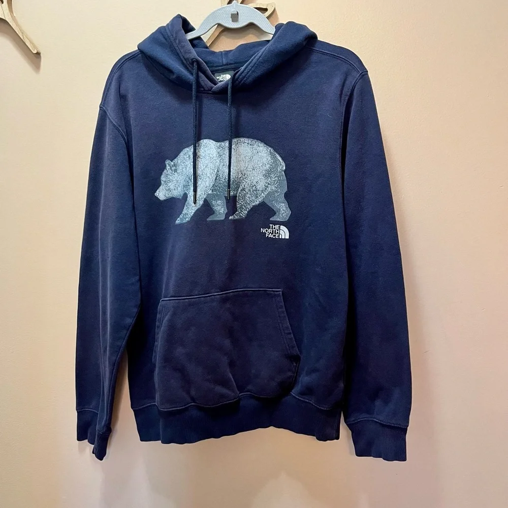The North Face Men's Bear Navy Blue Hoodie Size Medium